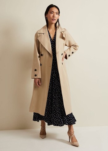 Phase Eight Sandy Button Detail Trench Coats Brown Canada | YHUJDG-639